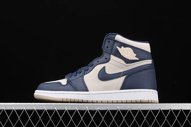 All categories Air Jordan Jordan series basketball shoes Air Jordan 1 High Air Jordan 1 Retro Premium AJ1 Joe 1 khaki blue frosted basketball shoes AQ9131-401